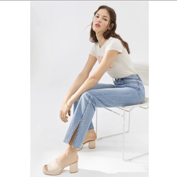 H&M Straight High Split Jeans Size 12 NWT - Picture 2 of 6